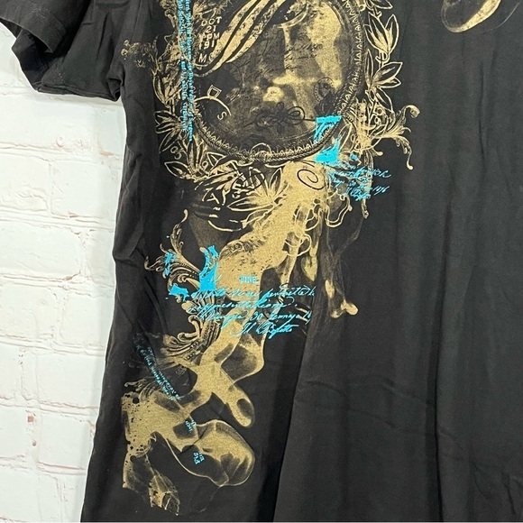 APT. 9 T Shirt Mens Large Black Graphic Print V Neck - Picture 5 of 7